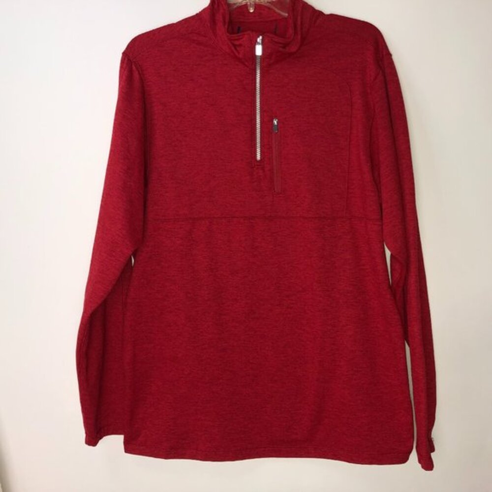 Dillard's‎ Red Half Zip Sweat Top Men's Large Colorful Casual